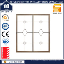 Nouveaux modèles de conception Double vitre en bois d&#39;occasion Fenêtre coulissante en aluminium